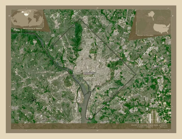 District Columbia Federal District United States America Satelitní Mapa Vysokým — Stock fotografie