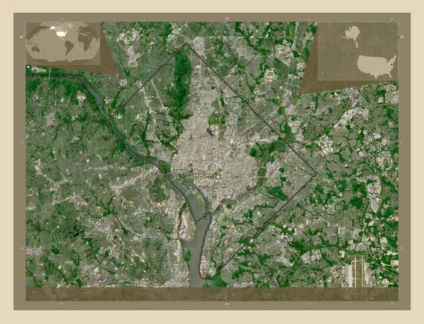 District Columbia Federal District United States America Satelitní Mapa Vysokým — Stock fotografie
