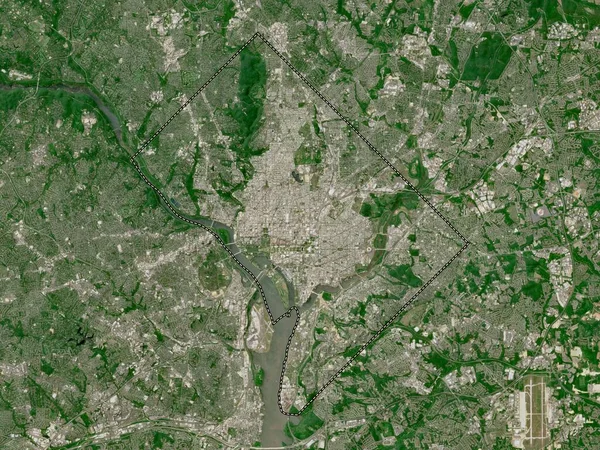 哥伦比亚特区 美利坚合众国的联邦特区 低分辨率卫星地图 — 图库照片