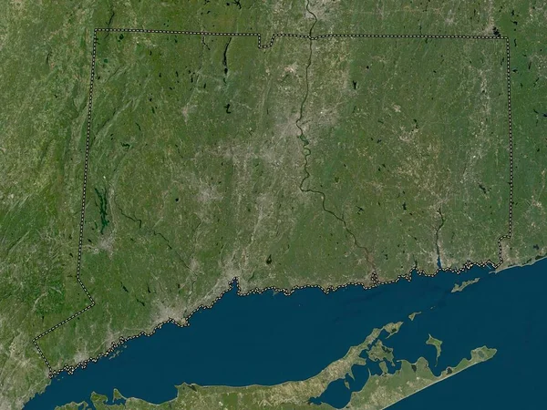 Connecticut Estado Dos Estados Unidos América Mapa Satélite Baixa Resolução — Fotografia de Stock