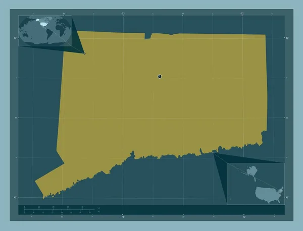 Connecticut Estado Los Estados Unidos América Forma Color Sólido Mapas —  Fotos de Stock