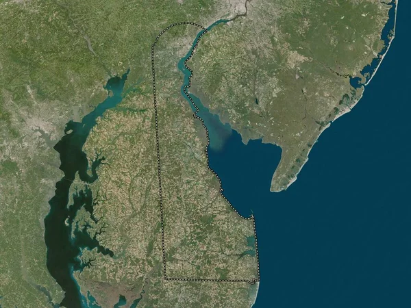 Delaware Amerikai Egyesült Államok Állam Kis Felbontású Műholdas Térkép — Stock Fotó