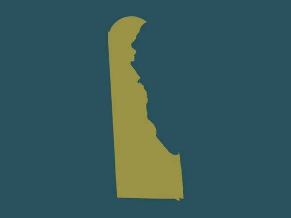 Delaware Bundesstaat Der Vereinigten Staaten Von Amerika Einfarbige Form — Stockfoto