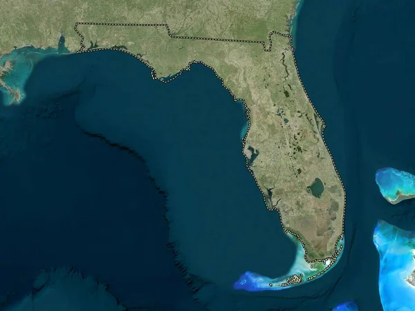 Florida Estado Dos Estados Unidos América Mapa Satélite Alta Resolução — Fotografia de Stock