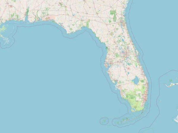 Florida Estado Los Estados Unidos América Mapa Calle Abierto — Foto de Stock