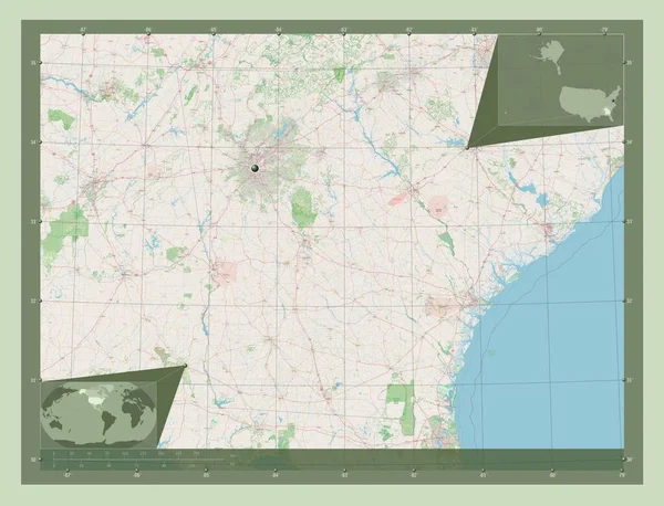 Джорджия Штат Соединенные Штаты Америки Карта Улиц Вспомогательные Карты Расположения — стоковое фото