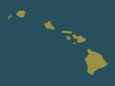 Hawaii, state of United States of America. Solid color shape clipart