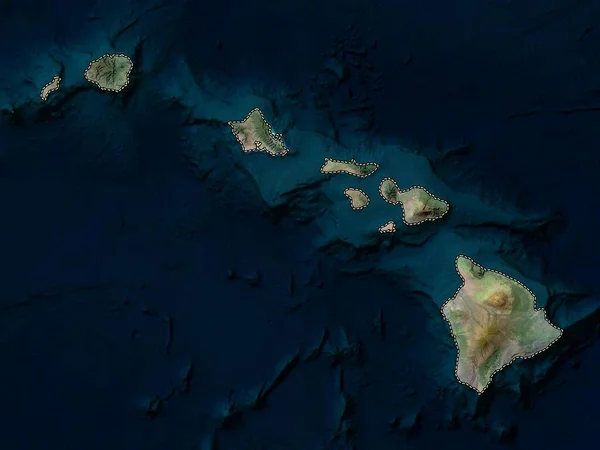 Hawaii Bundesstaat Der Vereinigten Staaten Von Amerika Hochauflösende Satellitenkarte — Stockfoto