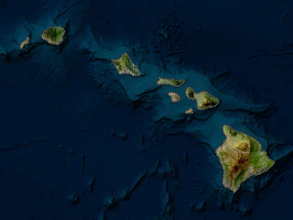 Hawaje Stan Stany Zjednoczone Ameryki Mapa Satelitarna Niskiej Rozdzielczości — Zdjęcie stockowe