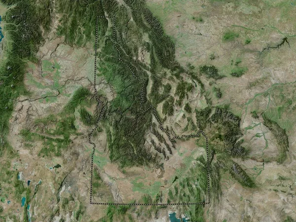 Idaho Estado Los Estados Unidos América Mapa Satélite Alta Resolución — Foto de Stock