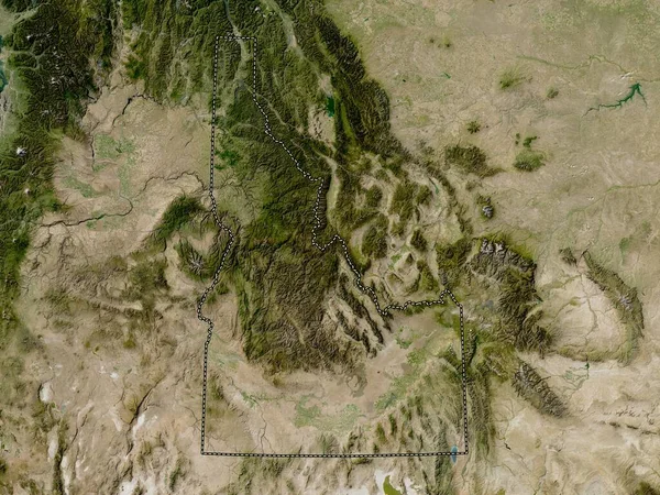 Айдахо Штат Сполучених Штатів Америки Супутникова Карта Низької Роздільної Здатності — стокове фото