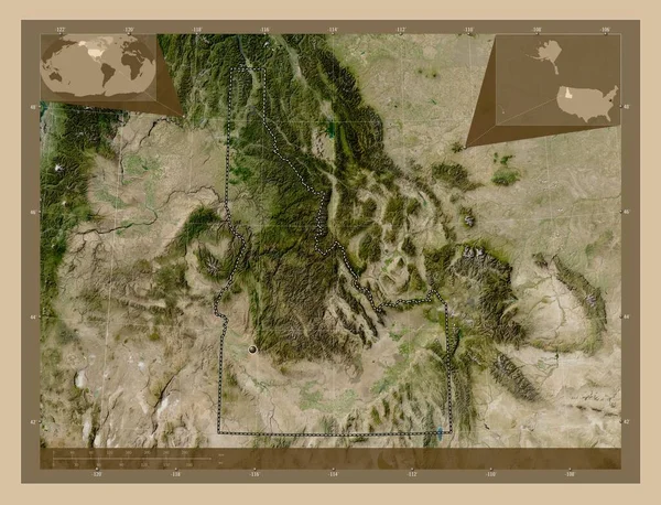 Idaho Amerika Birleşik Devletleri Düşük Çözünürlüklü Uydu Köşedeki Yedek Konum — Stok fotoğraf