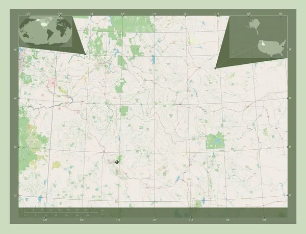 Idaho Staat Van Verenigde Staten Van Amerika Open Plattegrond Hulplocatiekaarten — Stockfoto