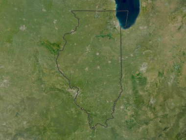 Illinois, state of United States of America. Low resolution satellite map clipart