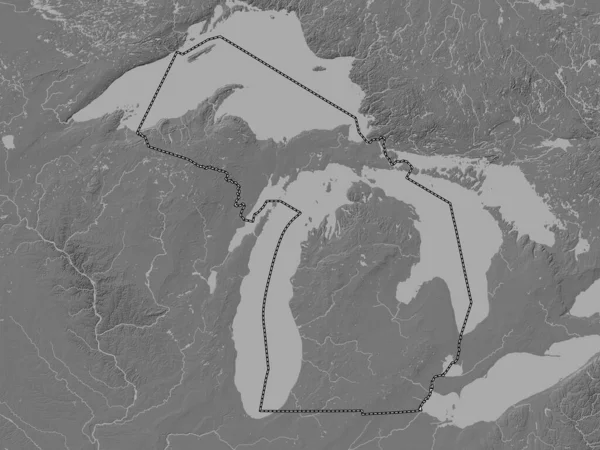 Michigan État Des États Unis Amérique Carte Altitude Bilevel Avec — Photo