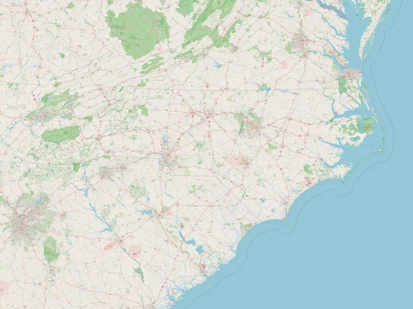 Karolina Północna Stan Stany Zjednoczone Ameryki Otwarta Mapa Ulic — Zdjęcie stockowe