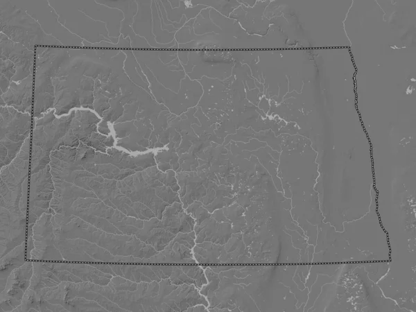 Dakota Del Norte Estado Los Estados Unidos América Mapa Elevación — Foto de Stock