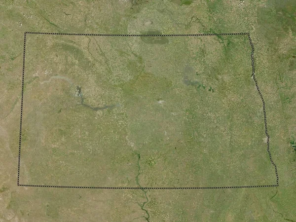 Kuzey Dakota Amerika Birleşik Devletleri Düşük Çözünürlüklü Uydu Haritası — Stok fotoğraf