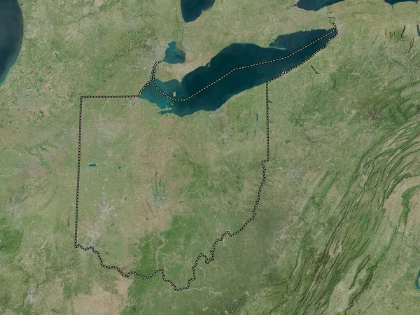 Ohio Amerikai Egyesült Államok Nagyfelbontású Műholdas Térkép — Stock Fotó