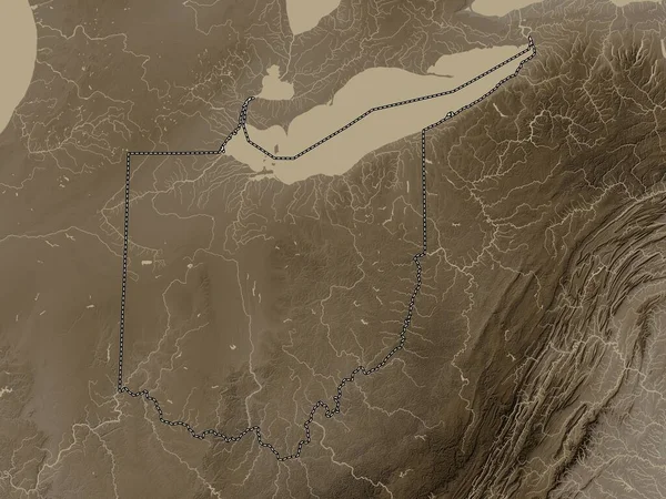 Ohio Estado Dos Estados Unidos América Mapa Elevação Colorido Tons — Fotografia de Stock