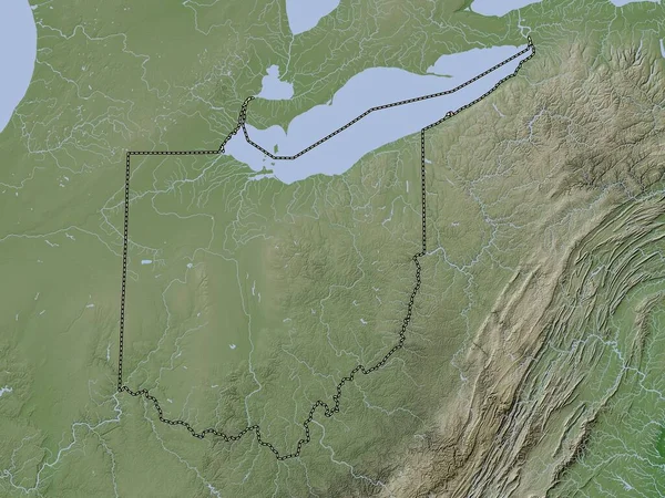 Ohio Estado Dos Estados Unidos América Mapa Elevação Colorido Estilo — Fotografia de Stock