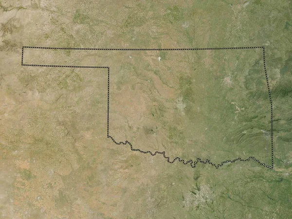 Oklahoma Estado Los Estados Unidos América Mapa Satelital Baja Resolución —  Fotos de Stock