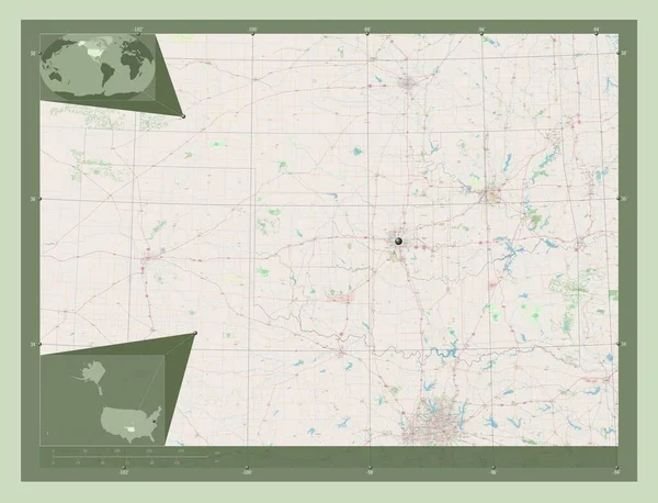 Oklahoma Stát Spojené Státy Americké Otevřít Mapu Ulice Pomocné Mapy — Stock fotografie