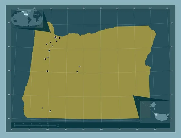 Oregon Estado Dos Estados Unidos América Forma Cor Sólida Locais — Fotografia de Stock