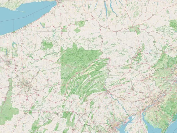 Pennsylvania State United States America Open Street Map — Stock Photo, Image