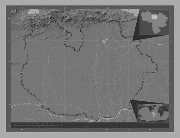 Guarico Stát Venezuela Mapa Nadmořské Výšky Jezery Řekami Pomocné Mapy — Stock fotografie