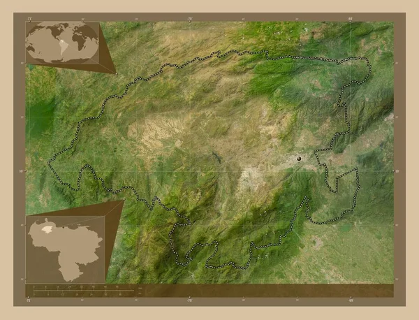 Lara State Venezuela Low Resolution Satellite Map Corner Auxiliary Location — Stock Photo, Image