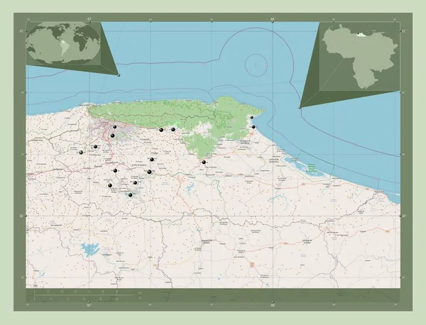 Miranda Bundesstaat Venezuela Open Street Map Standorte Der Wichtigsten Städte — Stockfoto