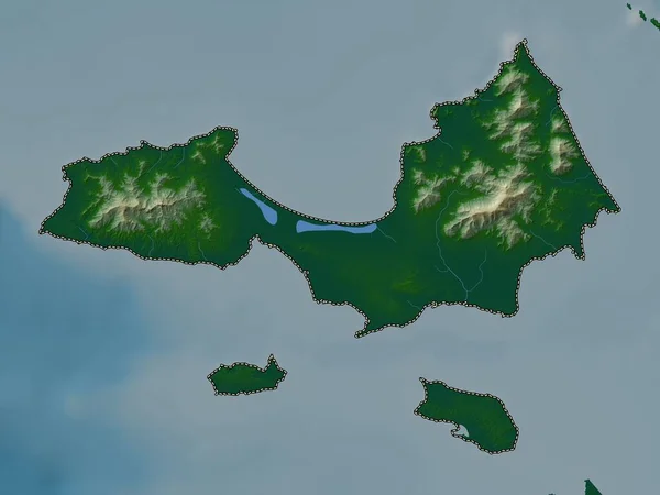 Nueva Esparta State Venezuela Colored Elevation Map Lakes Rivers — Stock Photo, Image