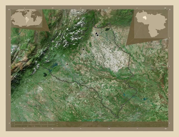 Πορτογαλική Πολιτεία Βενεζουέλα Υψηλής Ανάλυσης Δορυφορικός Χάρτης Τοποθεσίες Μεγάλων Πόλεων — Φωτογραφία Αρχείου