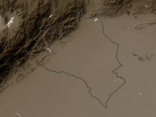 Portuguesa State Venezuela Elevation Map Colored Sepia Tones Lakes Rivers — Stock Photo, Image