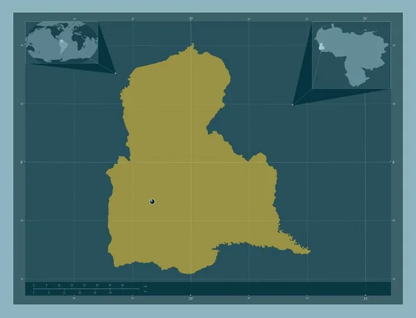 Тачира Штат Венесуэла Твердая Форма Цвета Вспомогательные Карты Расположения Углов — стоковое фото