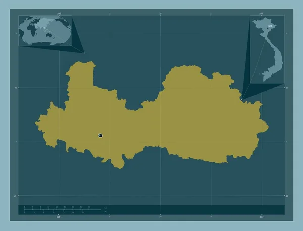 Bac Giang Provincia Del Vietnam Forma Tinta Unita Mappa Della — Foto Stock
