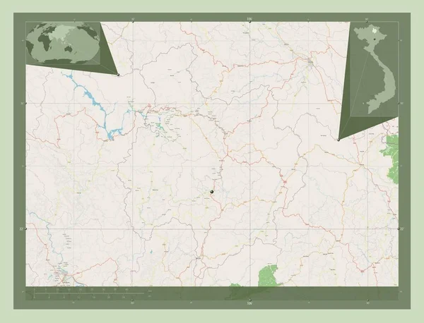 Бак Кан Провинция Вьетнам Карта Улиц Вспомогательные Карты Расположения Углов — стоковое фото
