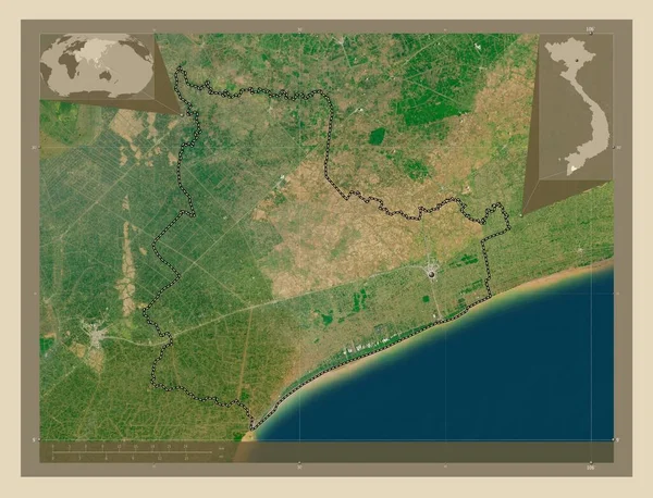 Bac Lieu Provinsen Vietnam Högupplöst Satellitkarta Hjälpkartor För Hörnen — Stockfoto