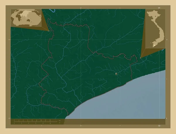 Бак Провінція Єтнам Кольорові Карти Висот Озерами Річками Розташування Великих — стокове фото