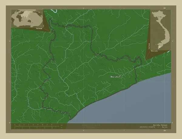 Бак Провінція Єтнам Висота Карти Забарвлена Вікі Стилі Озерами Річками — стокове фото