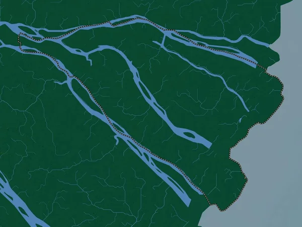 Ben Tre Prowincja Wietnamu Kolorowa Mapa Wzniesień Jeziorami Rzekami — Zdjęcie stockowe