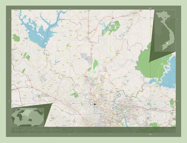 Бинь Дуон Провинция Вьетнам Карта Улиц Вспомогательные Карты Расположения Углов — стоковое фото
