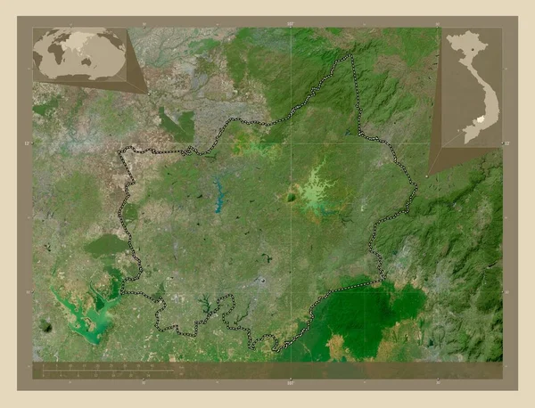 Бинь Пхок Провинция Вьетнам Спутниковая Карта Высокого Разрешения Вспомогательные Карты — стоковое фото