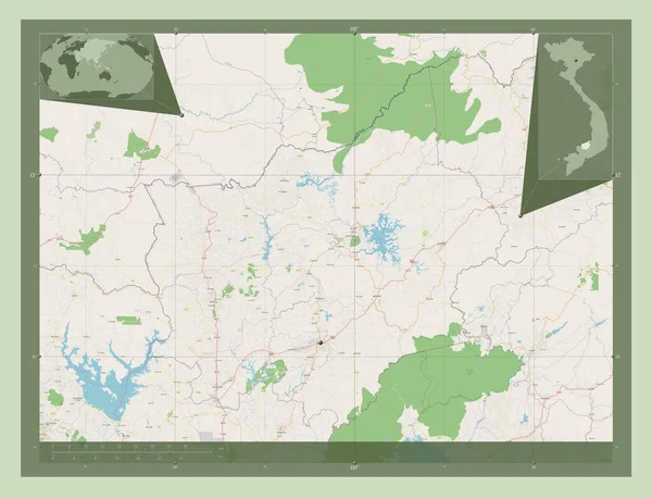 Бинь Пхок Провинция Вьетнам Карта Улиц Вспомогательные Карты Расположения Углов — стоковое фото