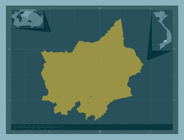 Бинь Пхок Провинция Вьетнам Твердая Форма Цвета Вспомогательные Карты Расположения — стоковое фото