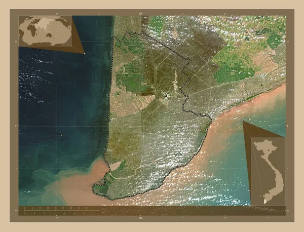 Мау Провинция Вьетнам Карта Спутника Низкого Разрешения Вспомогательные Карты Расположения — стоковое фото