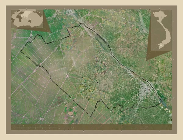 Кан Тхо Муниципалитет Города Сильтхан Вьетнама Спутниковая Карта Высокого Разрешения — стоковое фото