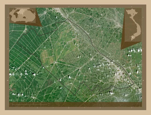 Can Tho Município Chalupa Vietnã Mapa Satélite Baixa Resolução Mapa — Fotografia de Stock