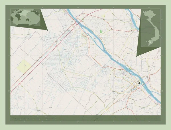 Can Tho Município Chalupa Vietnã Abrir Mapa Rua Mapa Localização — Fotografia de Stock